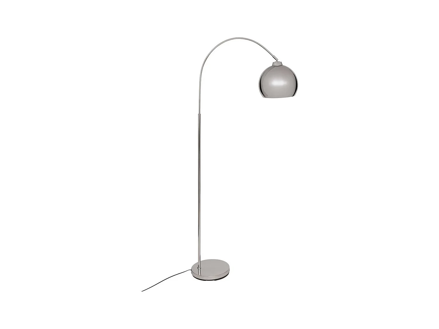 Lampadaire arc orientable, abat-jour sur pied en acier chromé - Longueur 70,5 x largeur 29 x Hauteur 177 cm