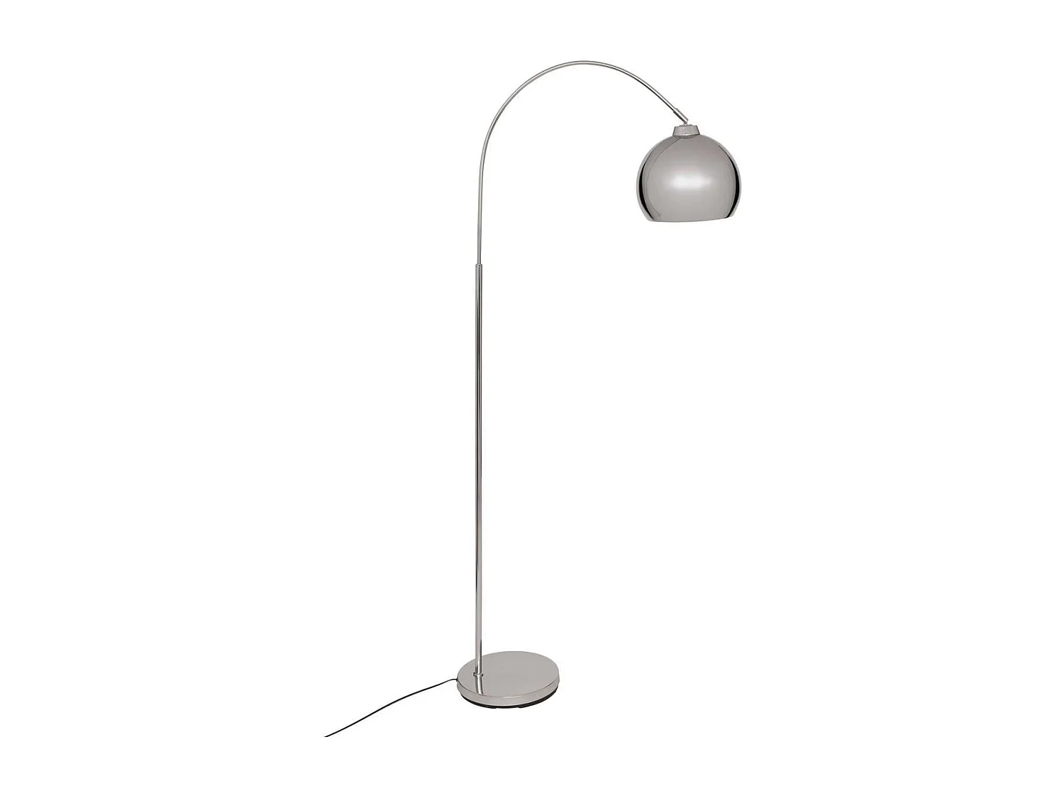 Lampadaire arc orientable, abat-jour sur pied en acier chromé - Longueur 70,5 x largeur 29 x Hauteur 177 cm