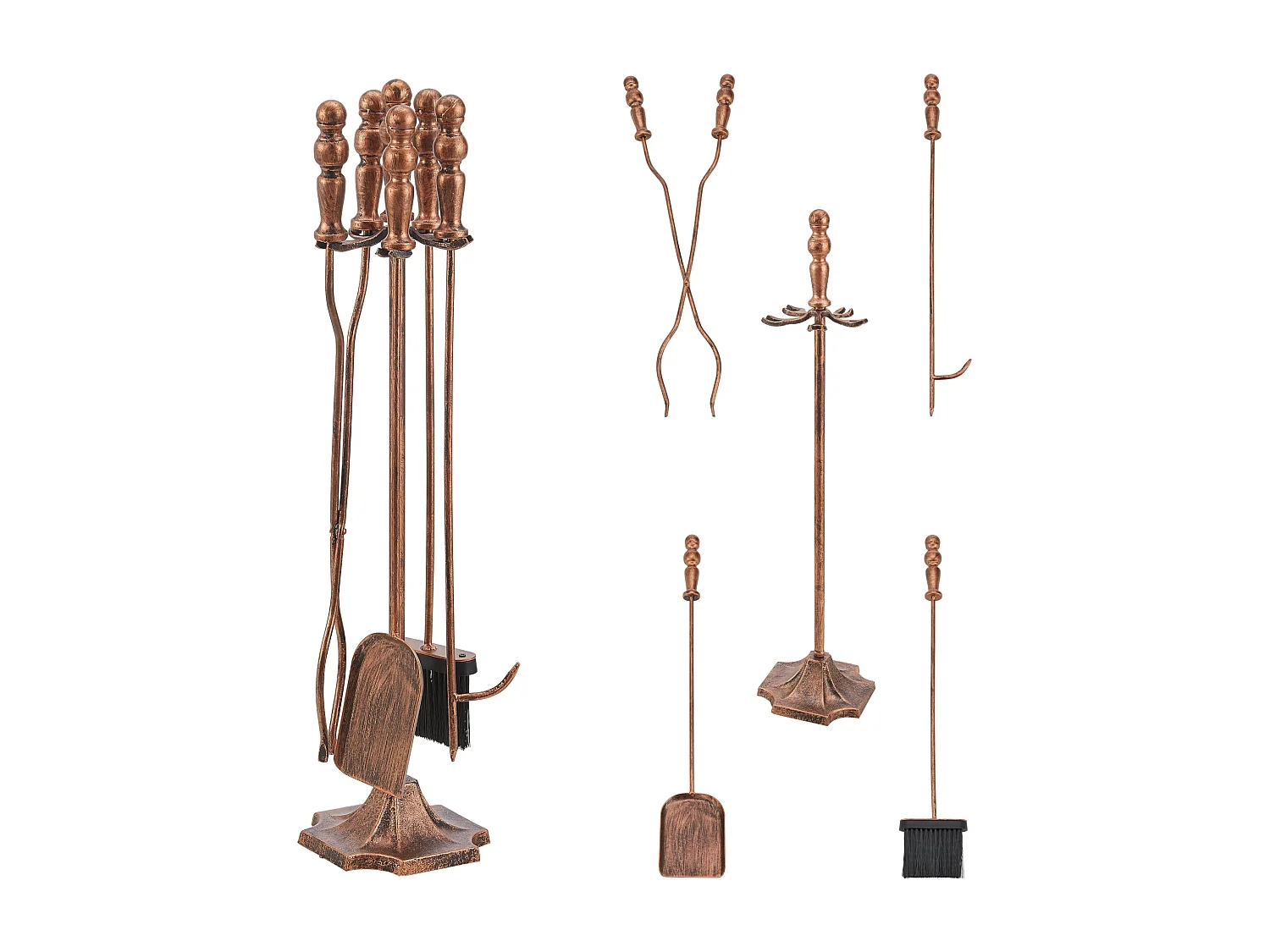 Serviteur de cheminée dovre bronze 17.5 x 17.5 x 80 cm 03_0006314