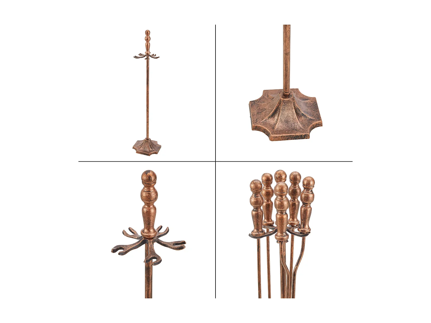 Serviteur de cheminée dovre bronze 17.5 x 17.5 x 80 cm 03_0006314