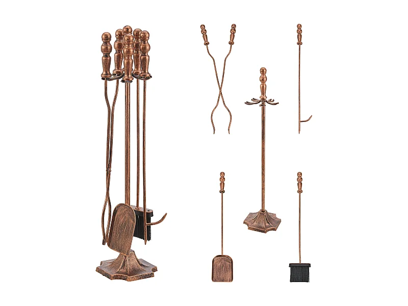 Serviteur de cheminée dovre bronze 17.5 x 17.5 x 80 cm 03_0006314