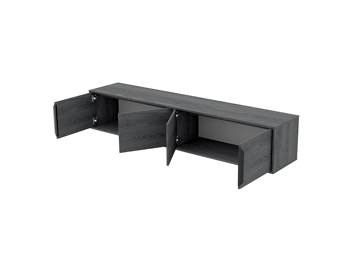 Boris Grey 4-door wall-mounted TV unit 200 cm