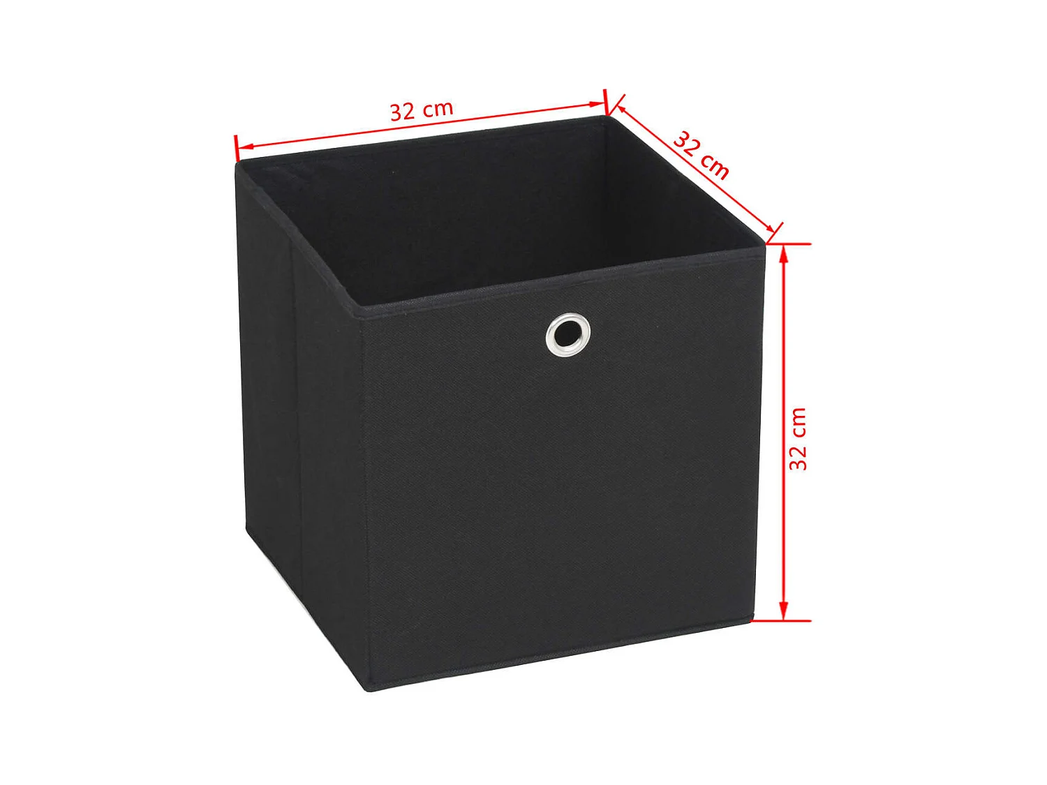 Boîte de rangement 4 pcs Tissu non tissé 32x32x32 cm Noir