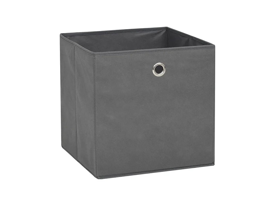 Boîte de rangement 4 pcs Tissu non tissé 32x32x32 cm Gris