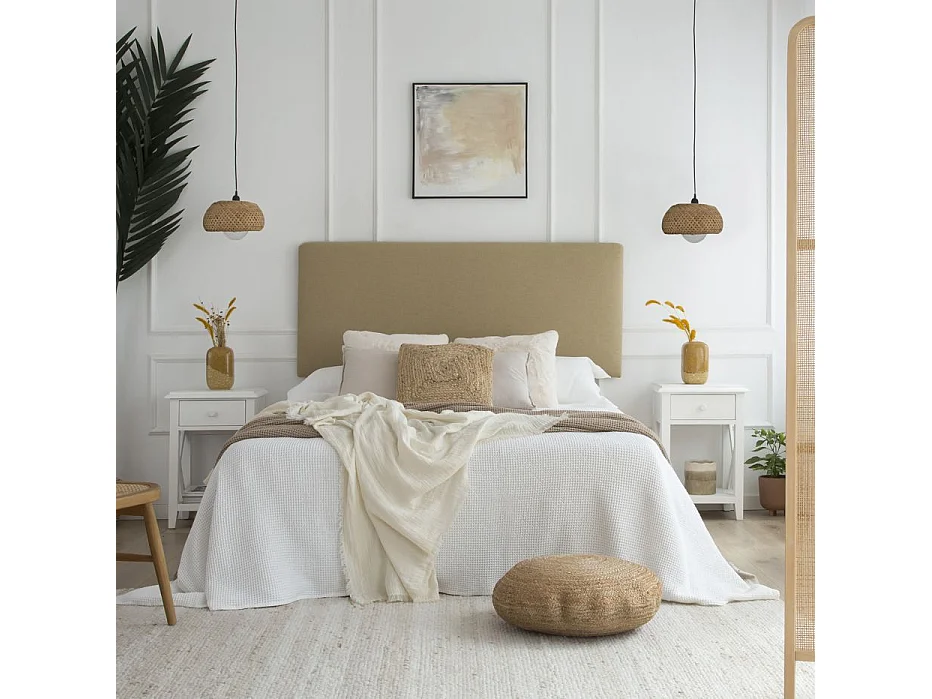 Table de chevet en bois massif blanc 43x63