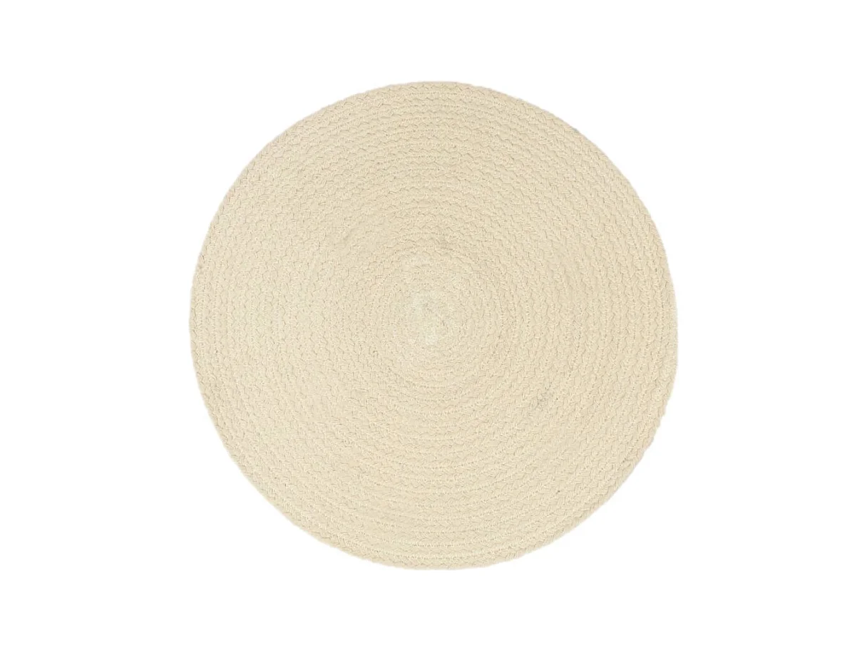Napperons 6 pcs Naturel Plain 38 cm Rond Coton
