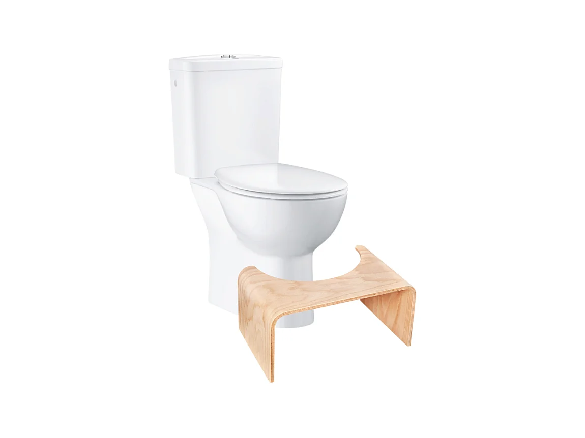 PACK WC à poser GROHE Bau Ceramic + Tabouret physiologique Bois