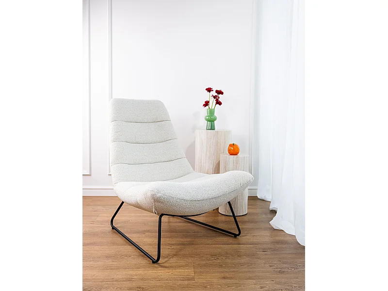 Selsey Forgents – Loungestoel – comfortabele bekleding – metalen frame – crème – FORGENTS