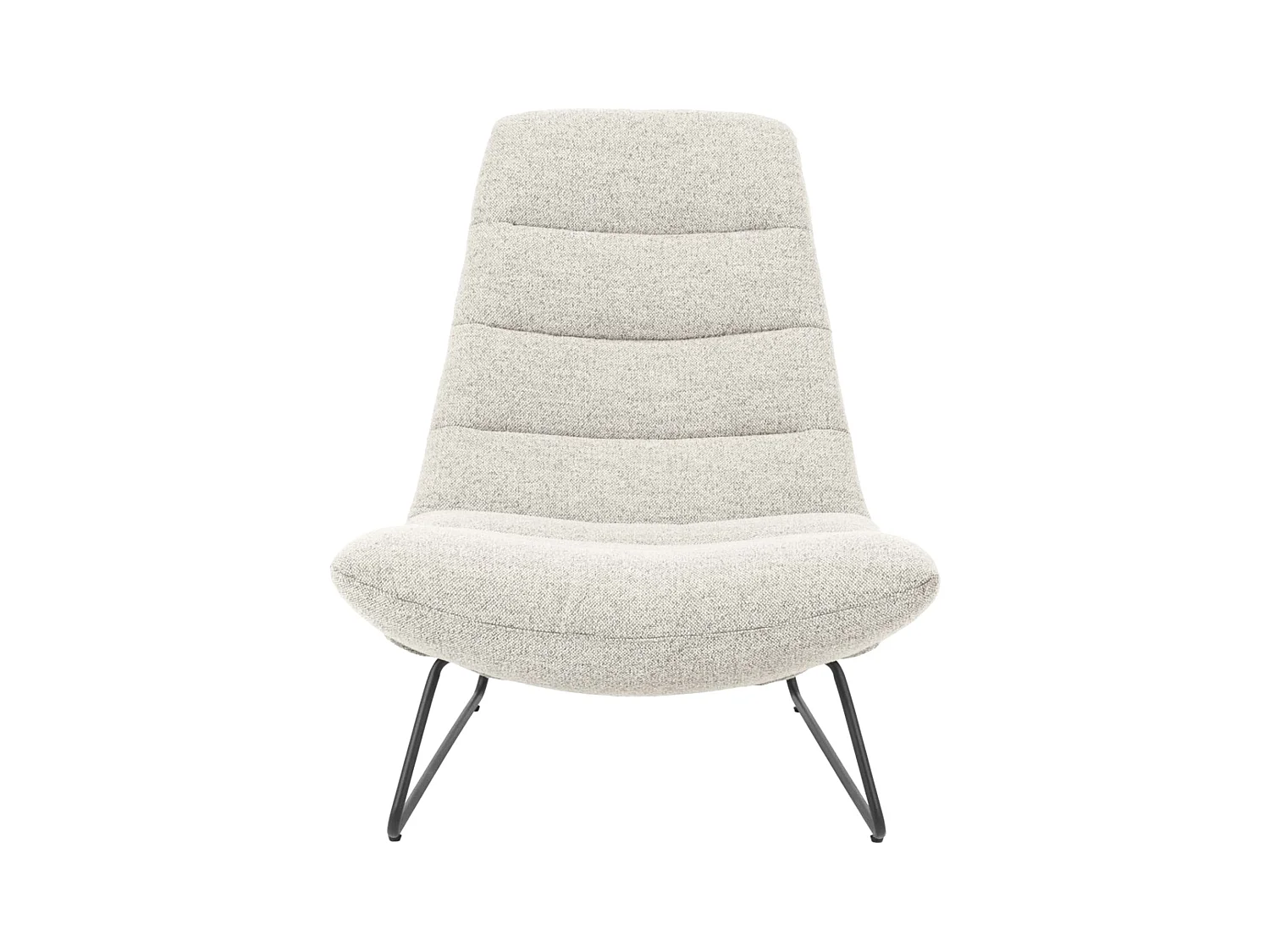 Fauteuil lounge rembourré – crème/métal – FORGENTS