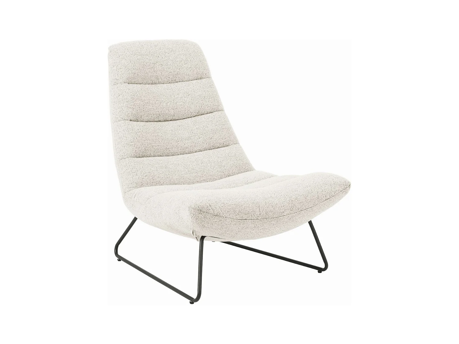 Fauteuil lounge rembourré – crème/métal – FORGENTS