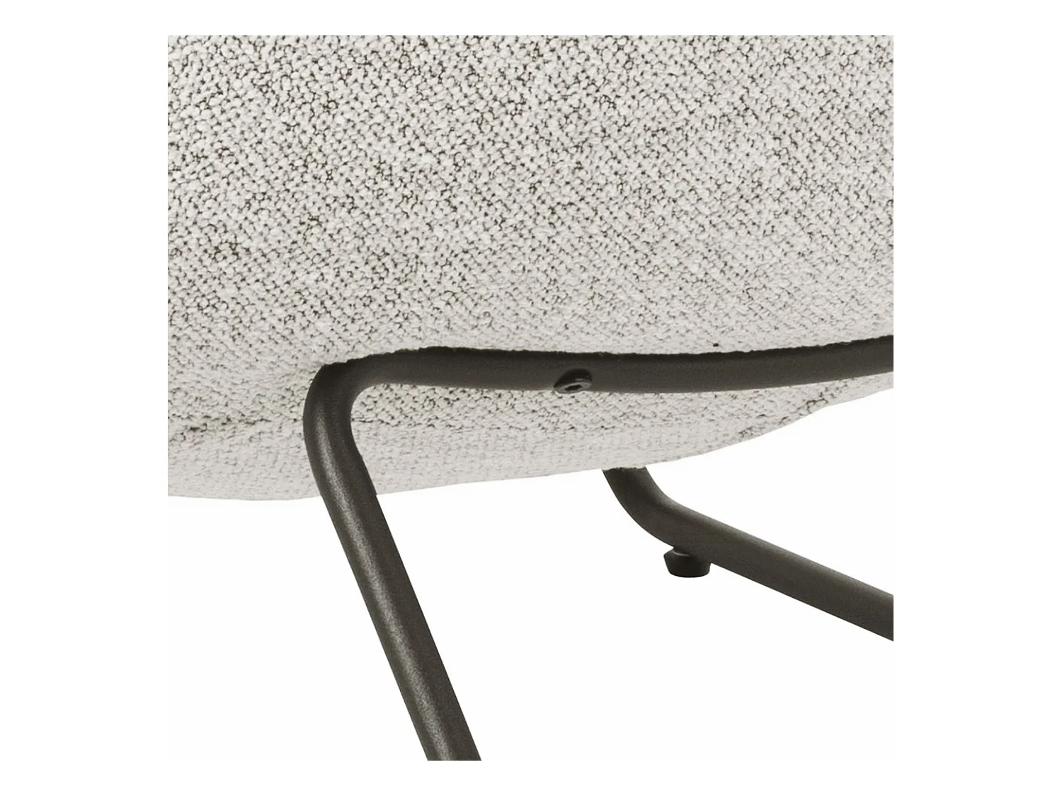 Fauteuil lounge rembourré – crème/métal – FORGENTS