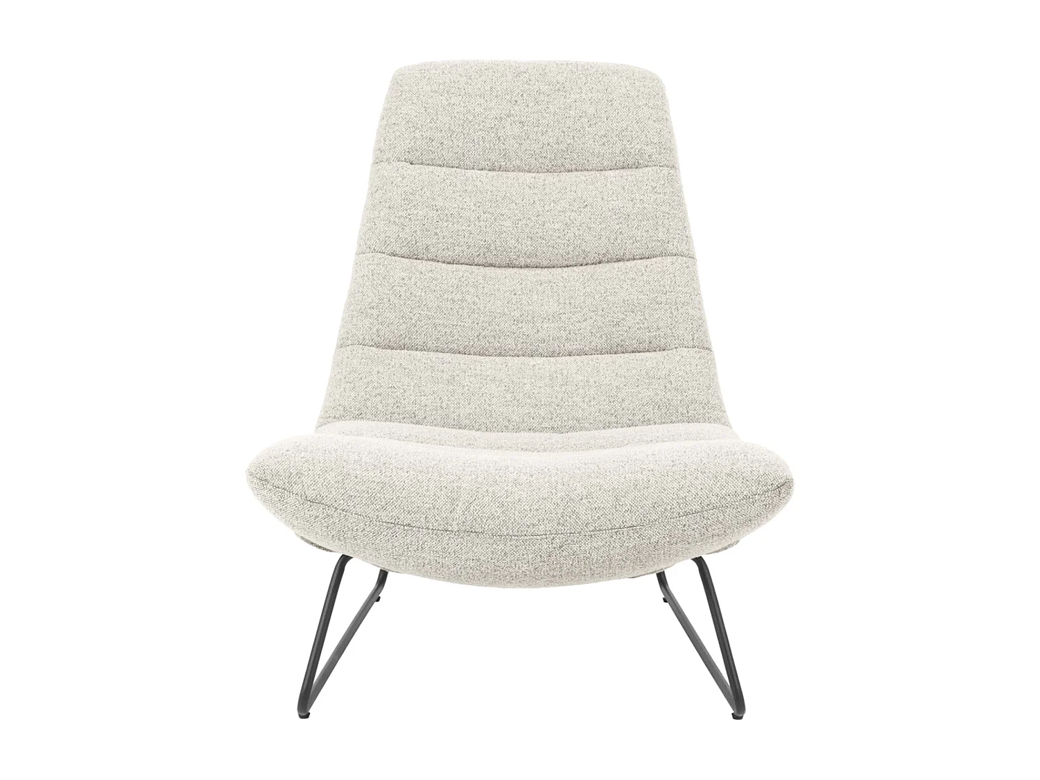 Fauteuil lounge rembourré – crème/métal – FORGENTS