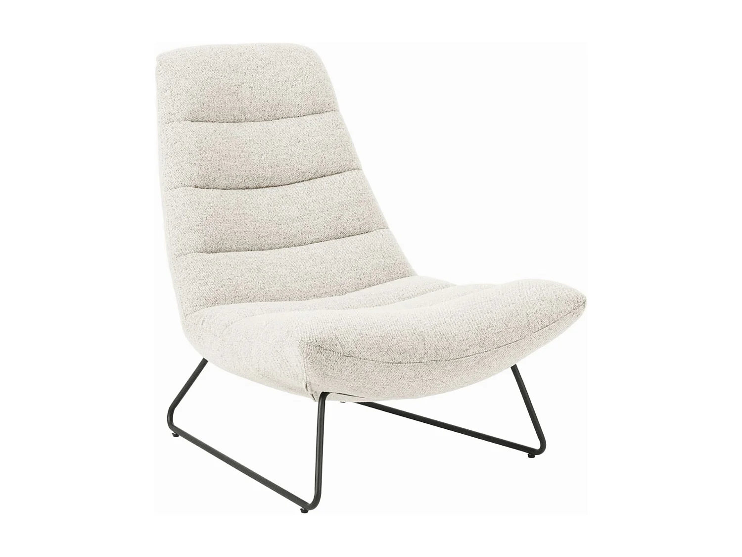 Fauteuil lounge rembourré – crème/métal – FORGENTS