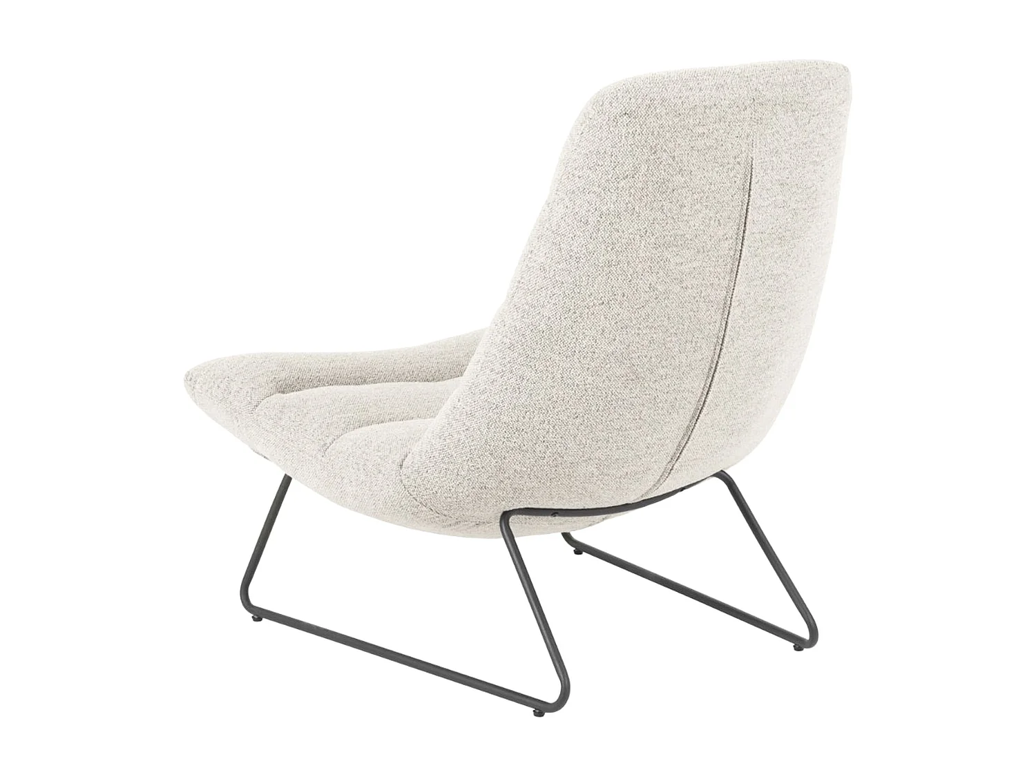 Fauteuil lounge rembourré – crème/métal – FORGENTS