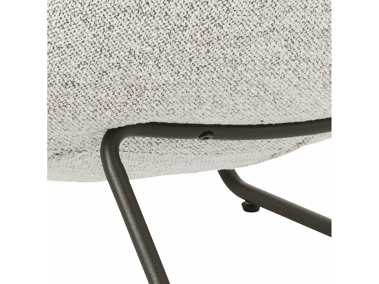 Fauteuil lounge rembourré – crème/métal – FORGENTS