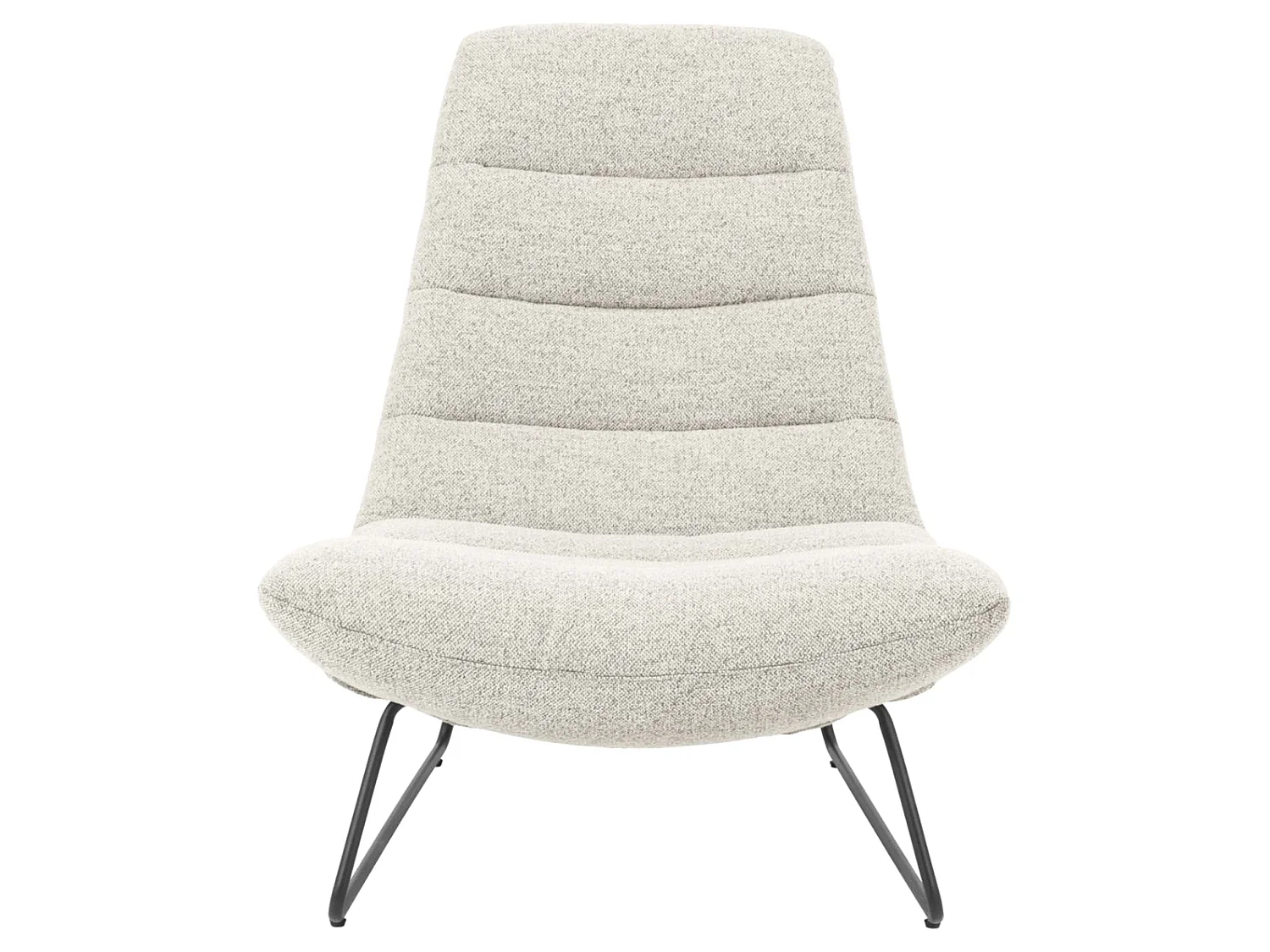 Fauteuil lounge rembourré – crème/métal – FORGENTS