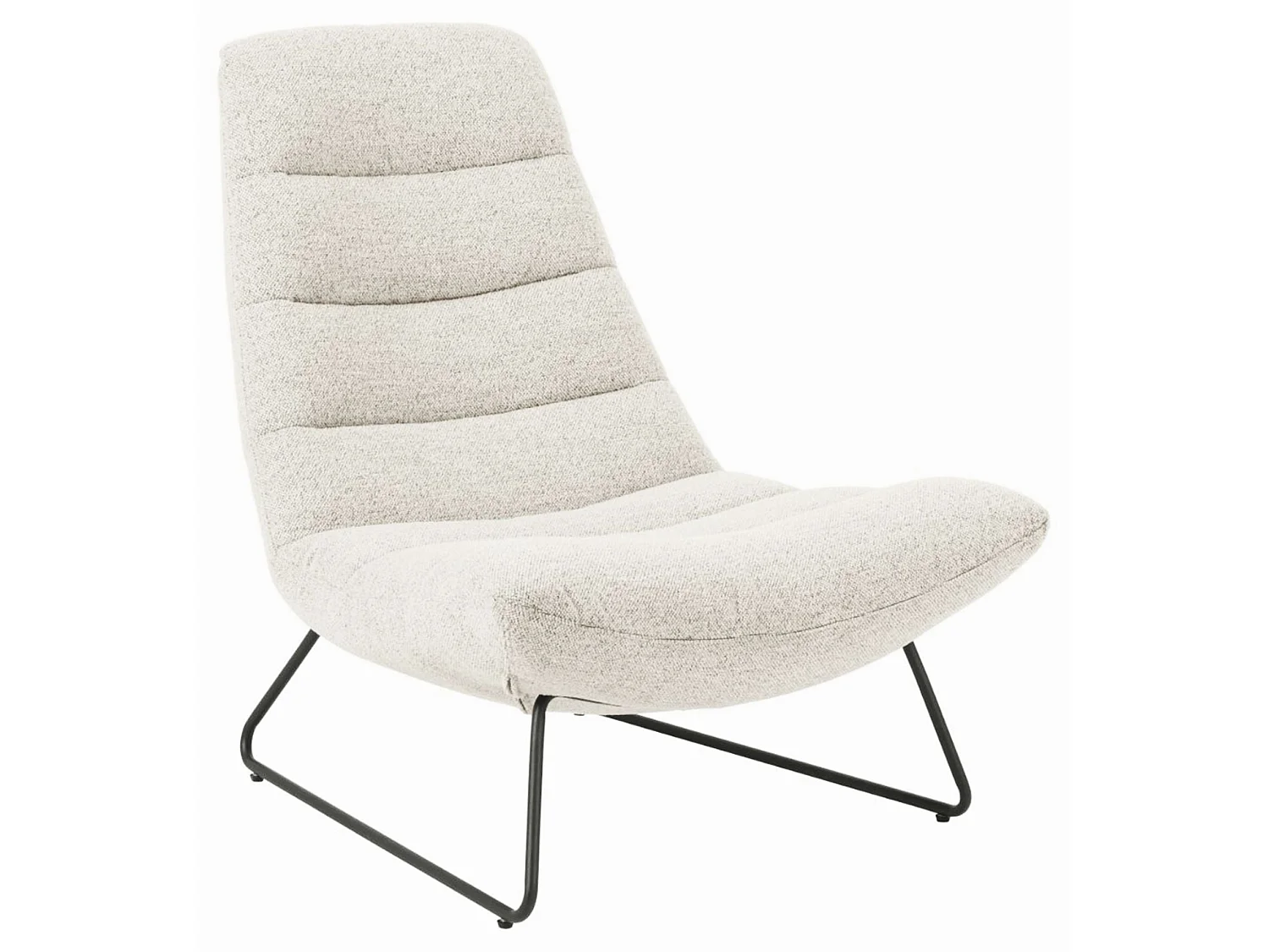 Fauteuil lounge rembourré – crème/métal – FORGENTS
