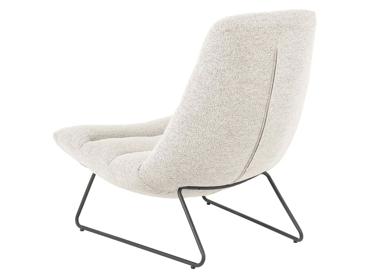 Fauteuil lounge rembourré – crème/métal – FORGENTS