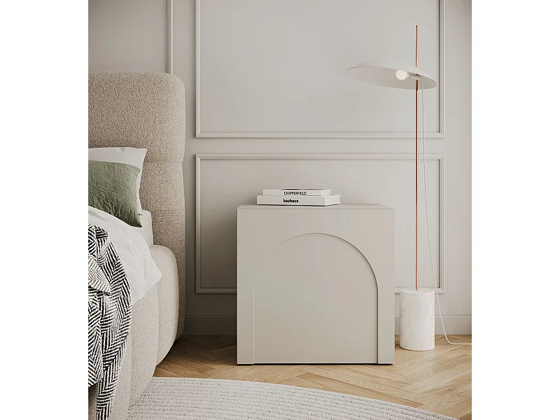 Nachttisch – mit Bogenausschnitt – Kaschmirgrau – 50 cm – ARKADIA