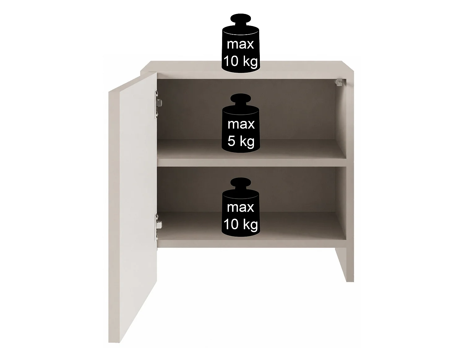 Nachttisch – mit Bogenausschnitt – Kaschmirgrau – 50 cm – ARKADIA
