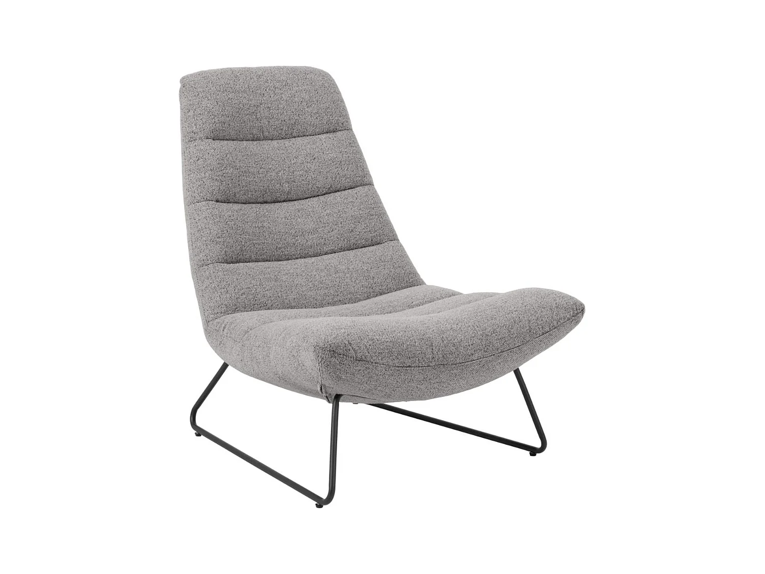 Fauteuil lounge rembourré – gris/métal – FORGENTS