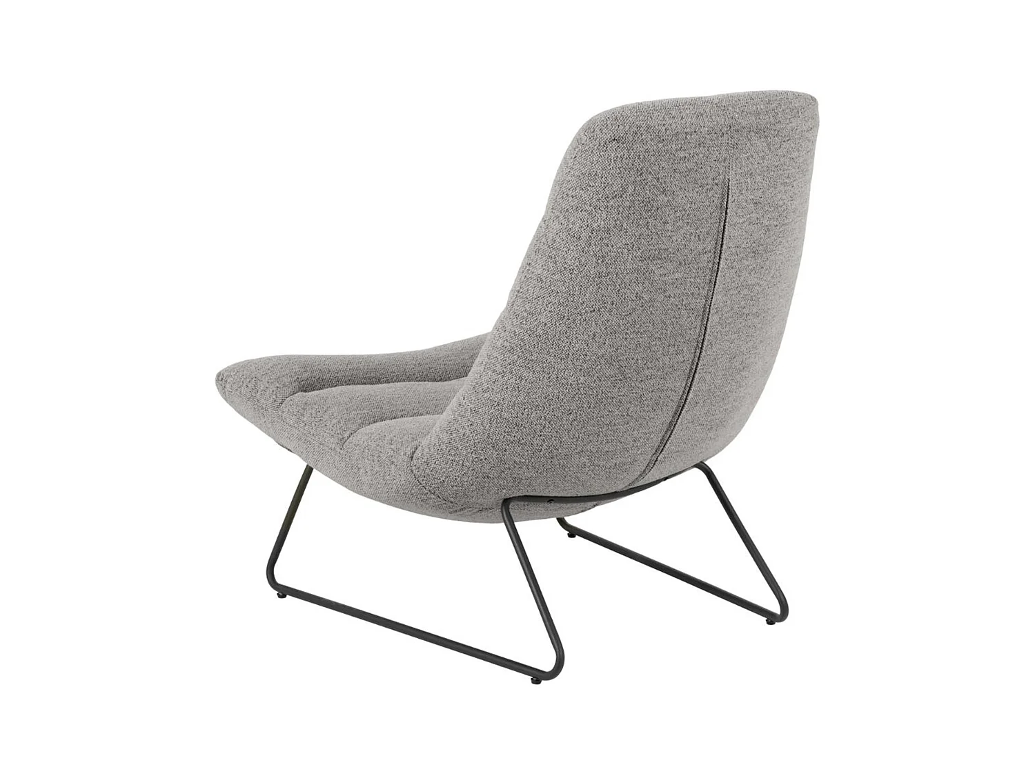 Fauteuil lounge rembourré – gris/métal – FORGENTS