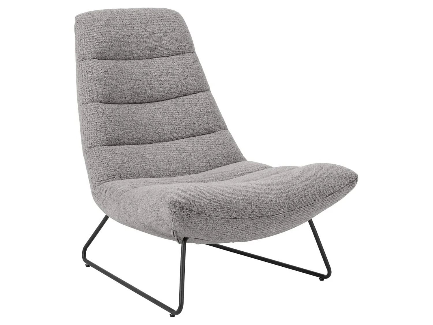 Loungestoel – comfortabele bekleding – metalen frame – grijs – FORGENTS