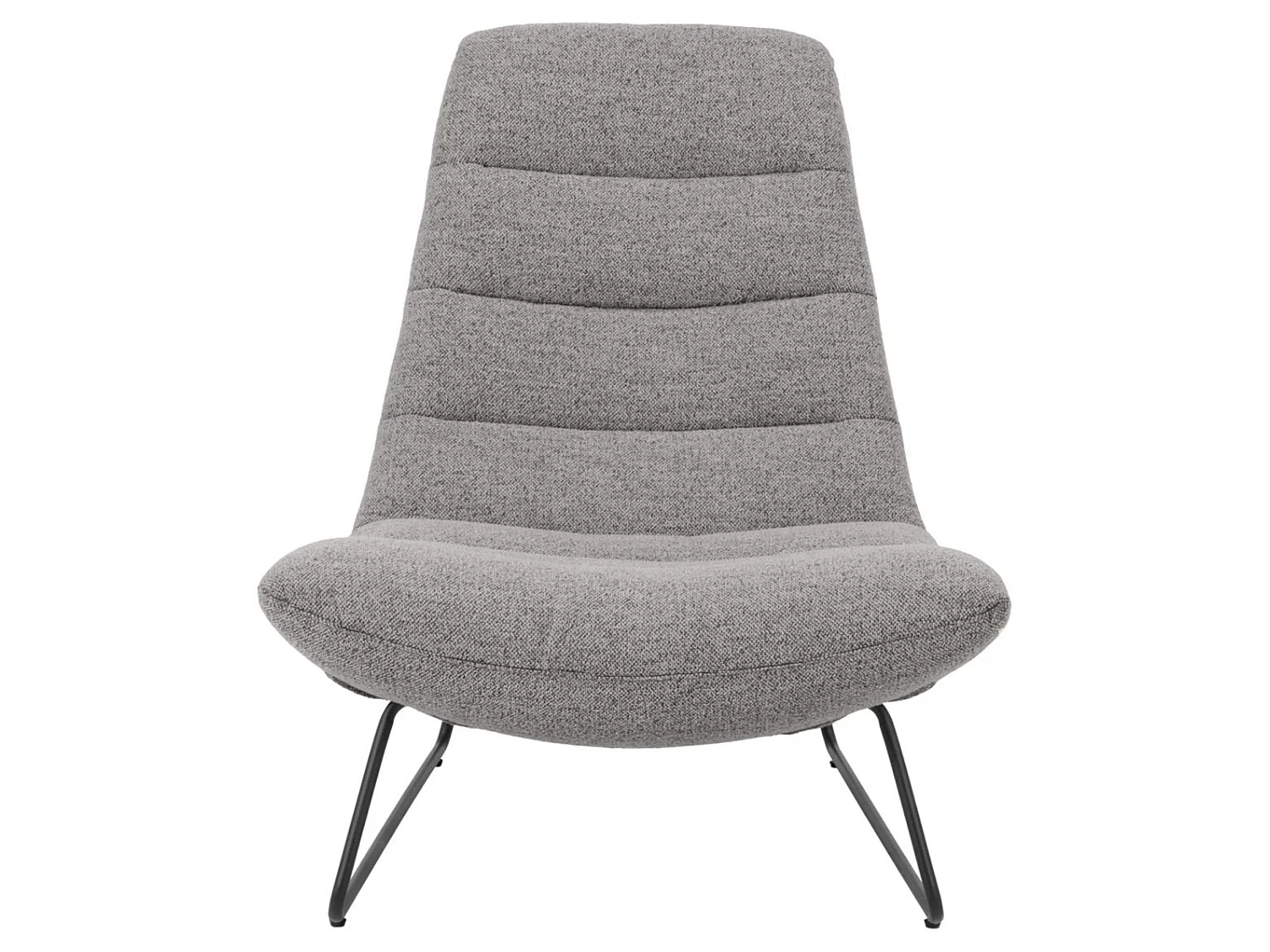 Loungestoel – comfortabele bekleding – metalen frame – grijs – FORGENTS