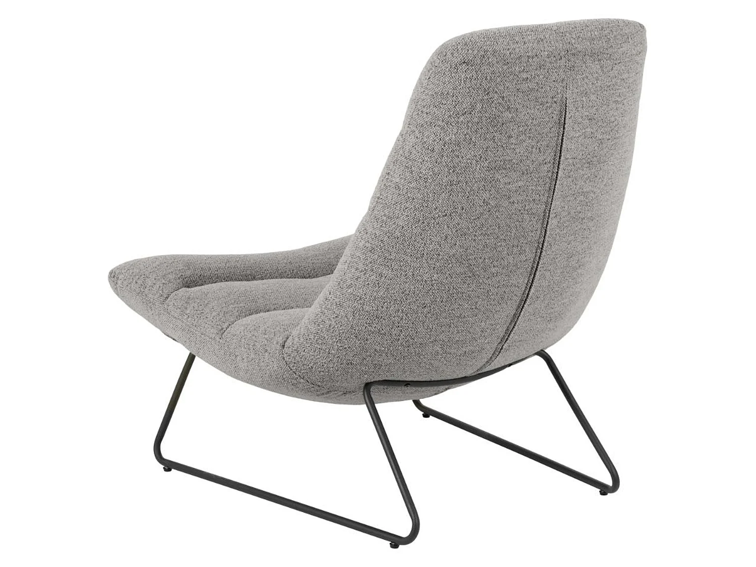 Loungestoel – comfortabele bekleding – metalen frame – grijs – FORGENTS