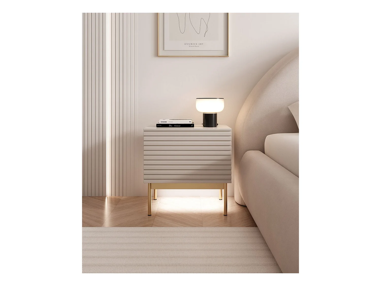 Table de chevet et LED - gris cachemire 46 cm - LINEARIS