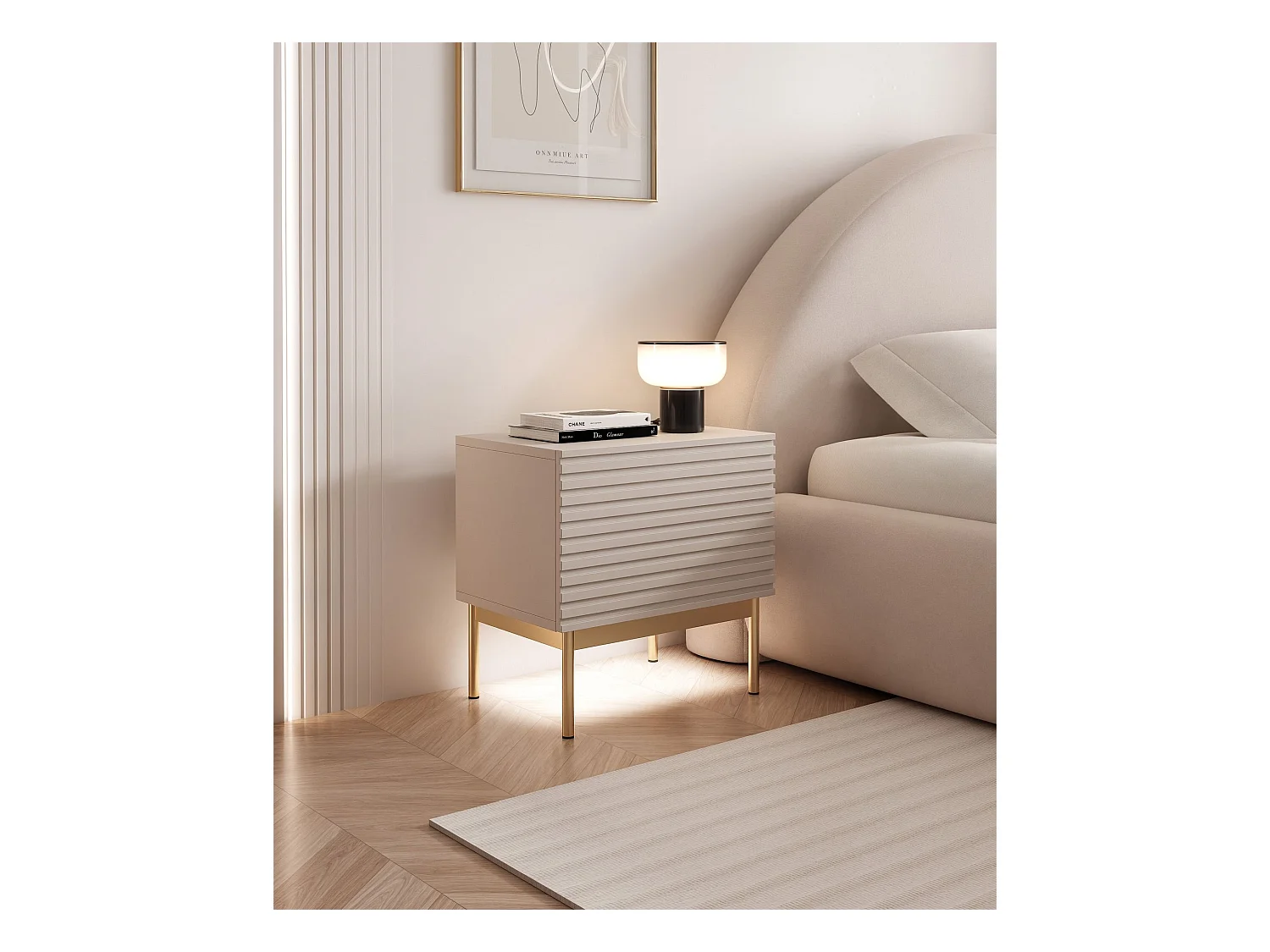 Table de chevet et LED - gris cachemire 46 cm - LINEARIS