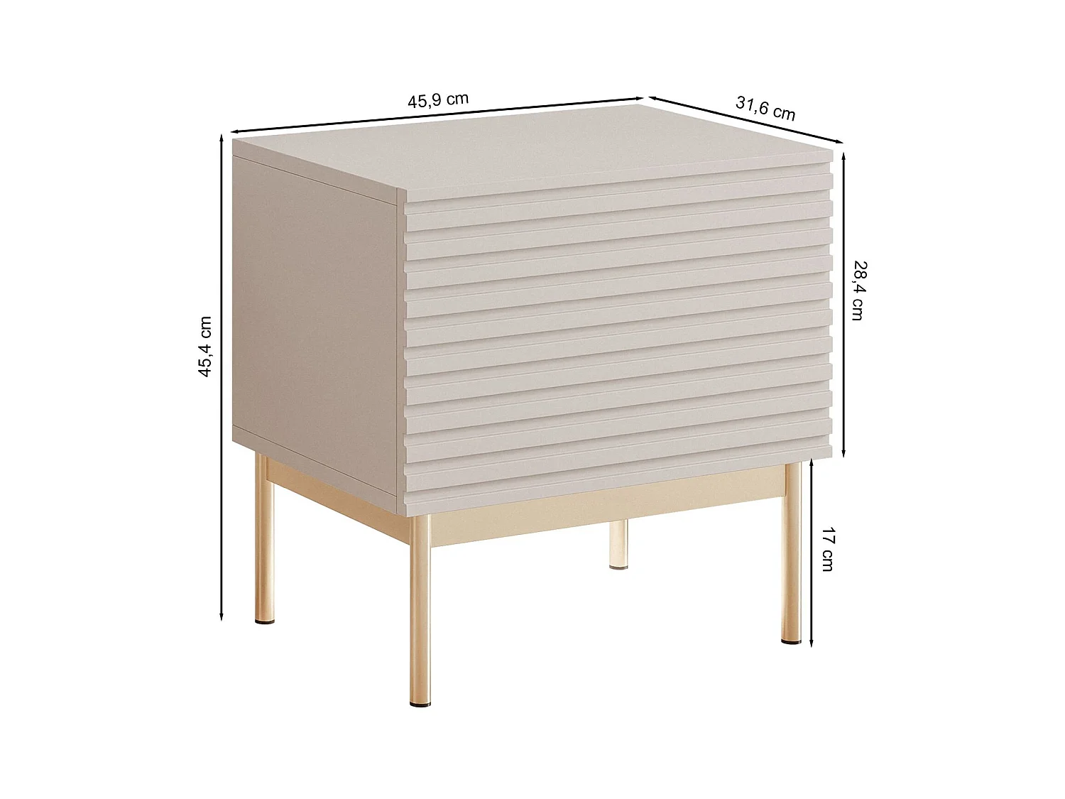 Table de chevet et LED - gris cachemire 46 cm - LINEARIS