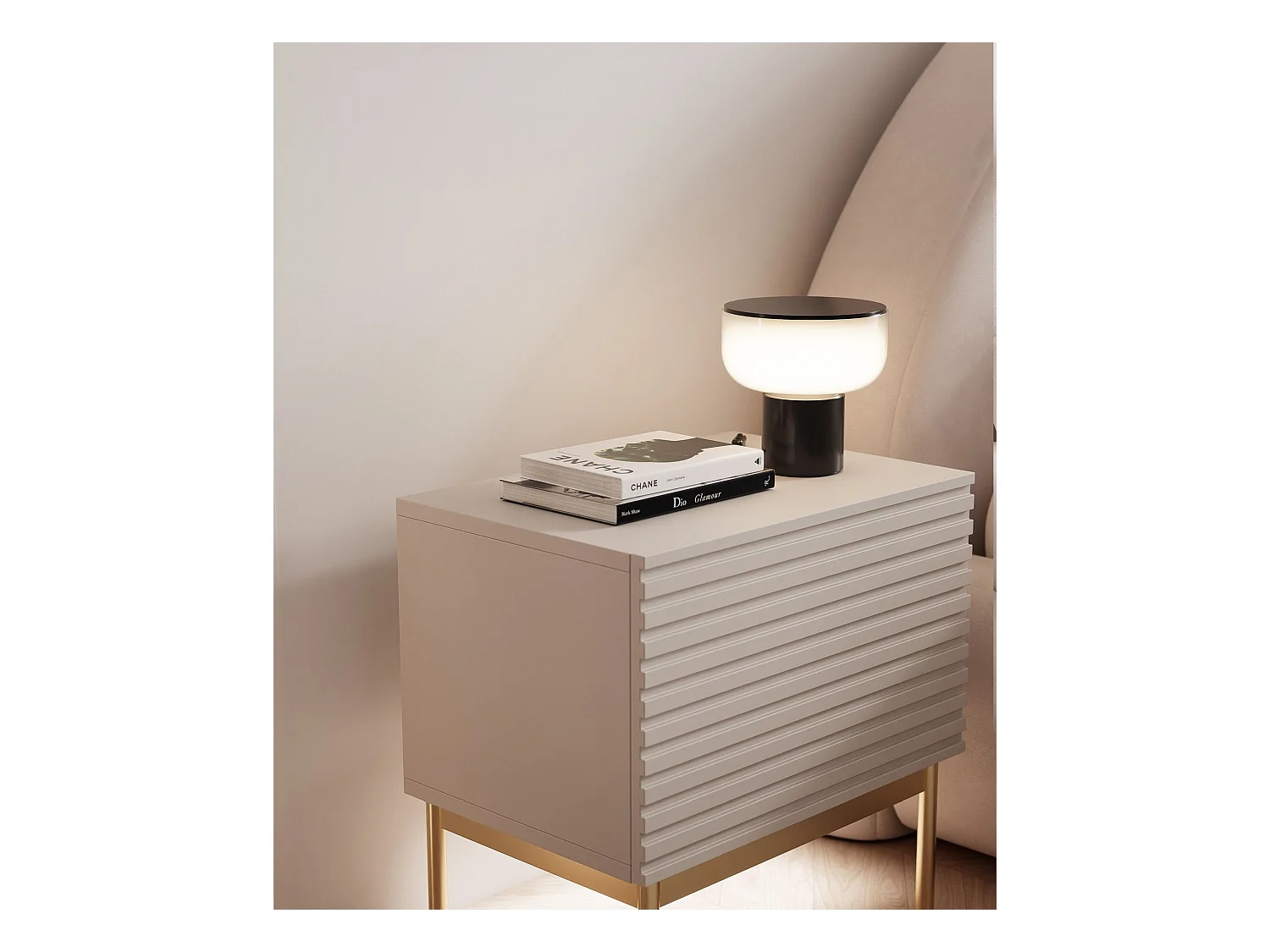 Table de chevet et LED - gris cachemire 46 cm - LINEARIS