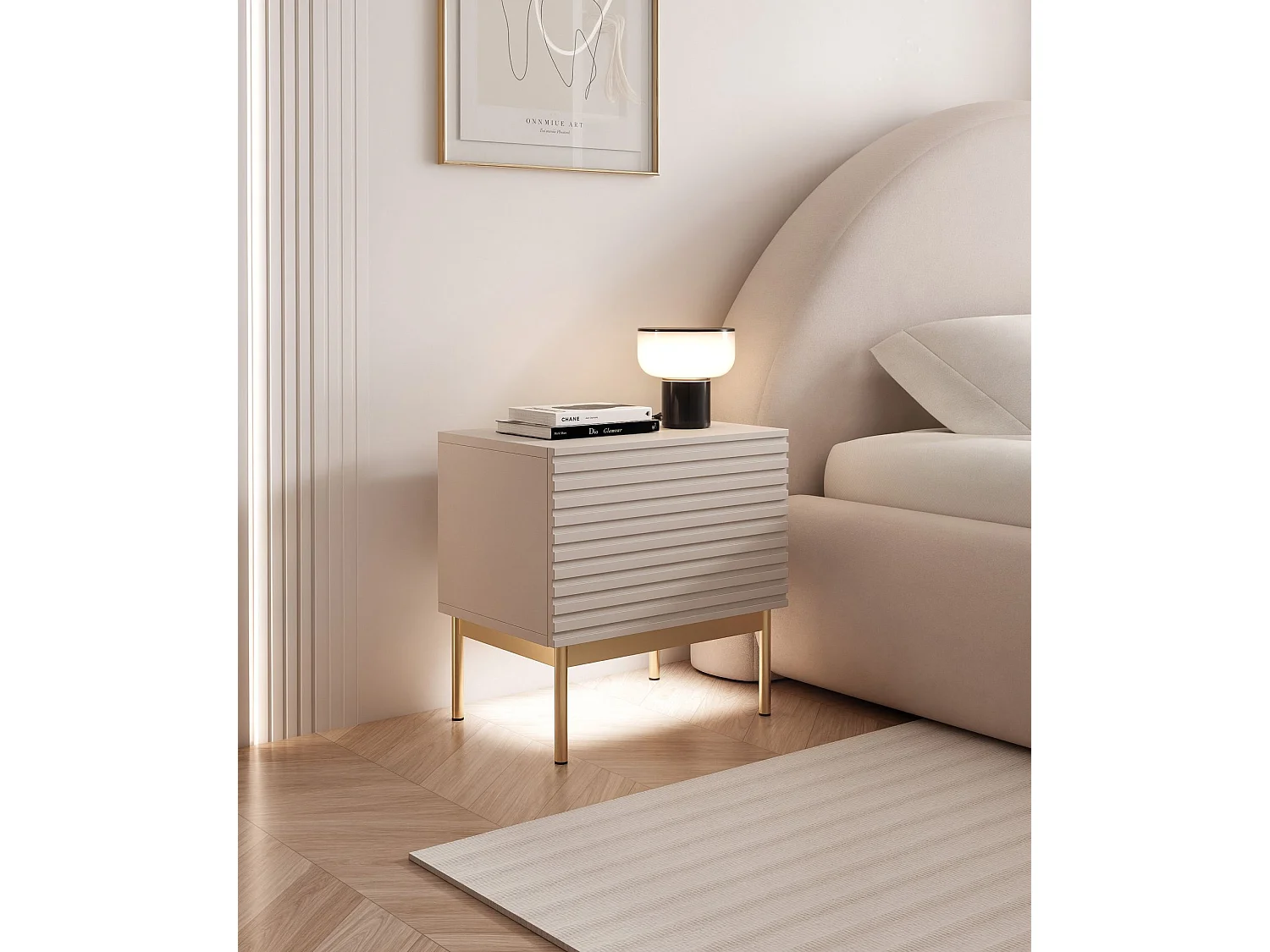 Table de chevet et LED - gris cachemire 46 cm - LINEARIS