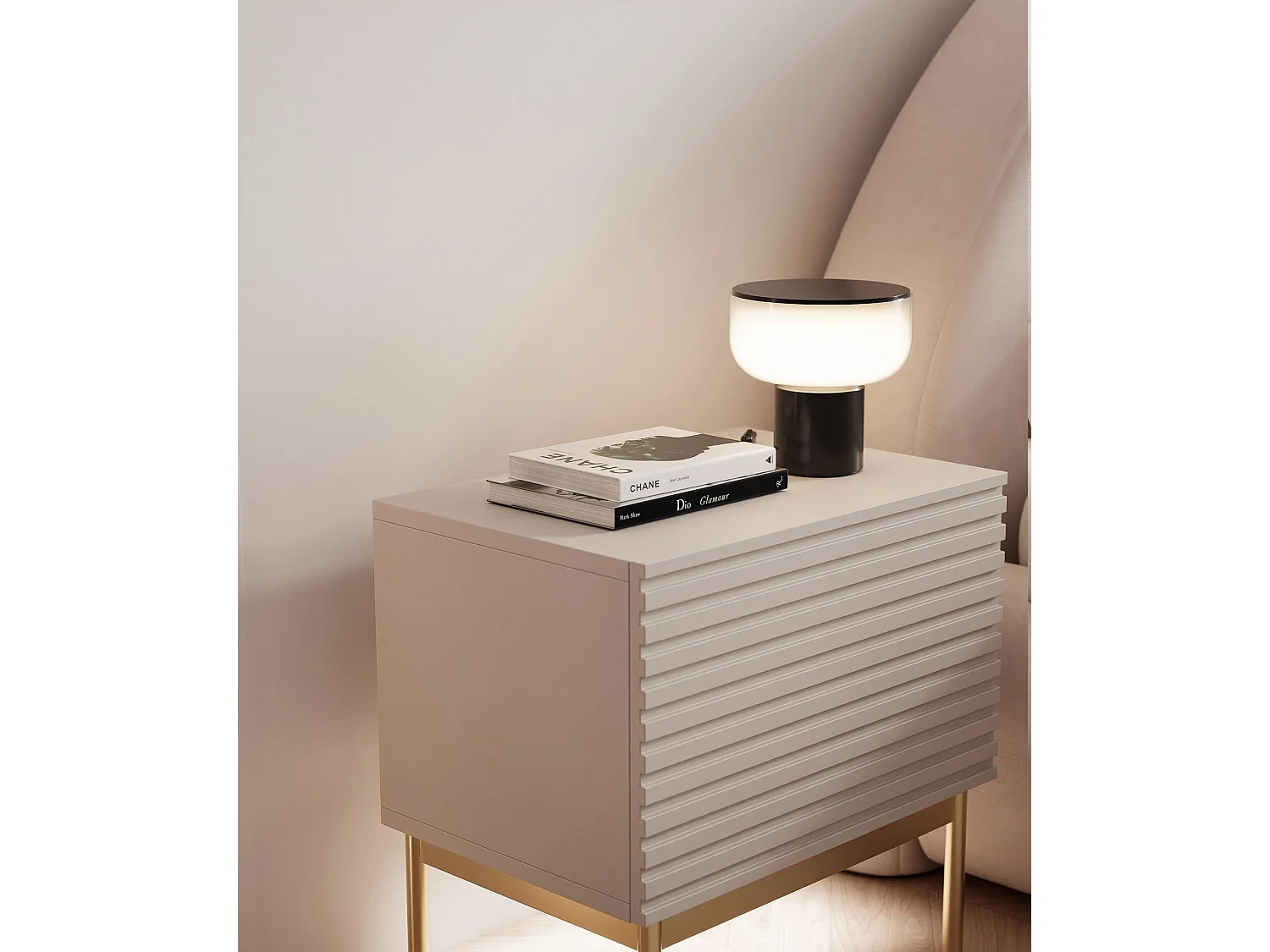 Table de chevet et LED - gris cachemire 46 cm - LINEARIS