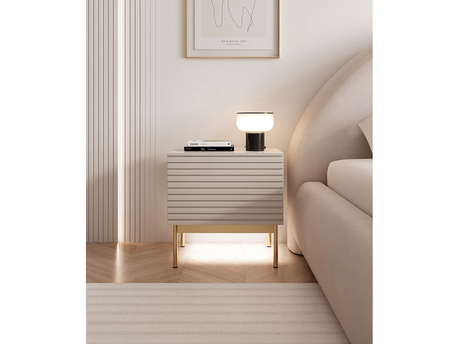 Table de chevet et LED - gris cachemire 46 cm - LINEARIS
