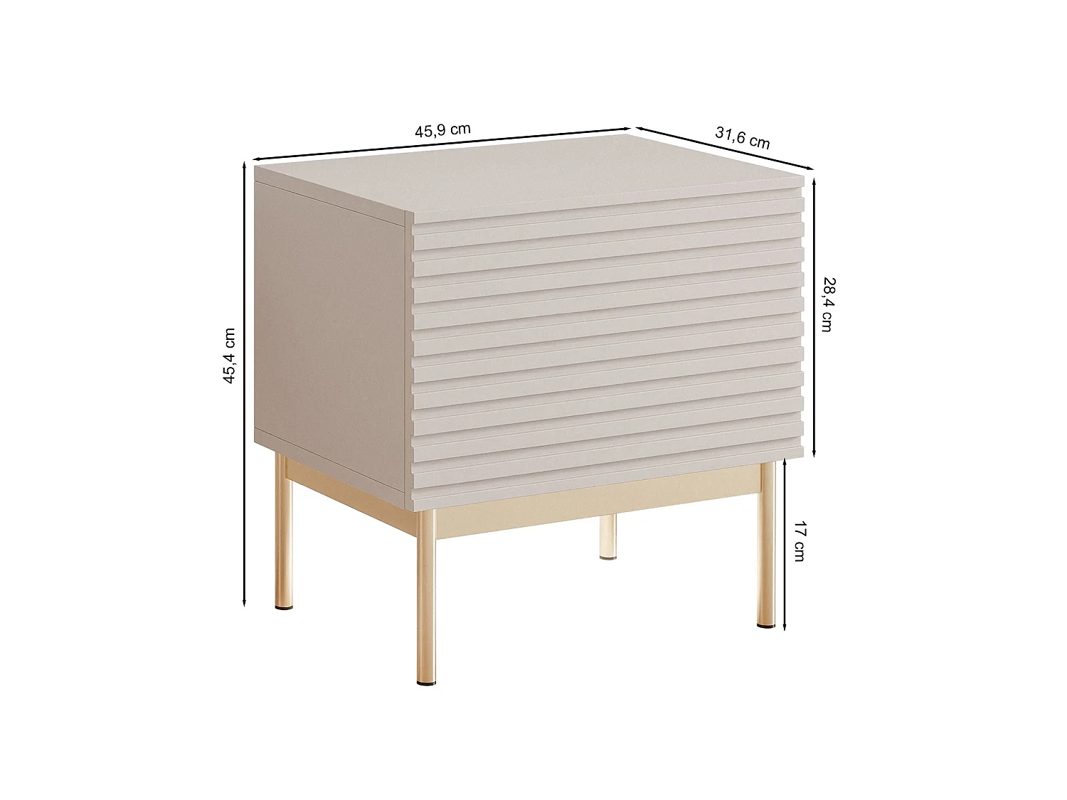Table de chevet et LED - gris cachemire 46 cm - LINEARIS