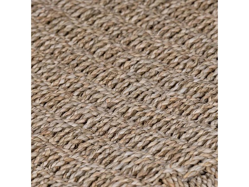 Fauteuil bas lounge incliné en bois de teck et herbes marines - TALA