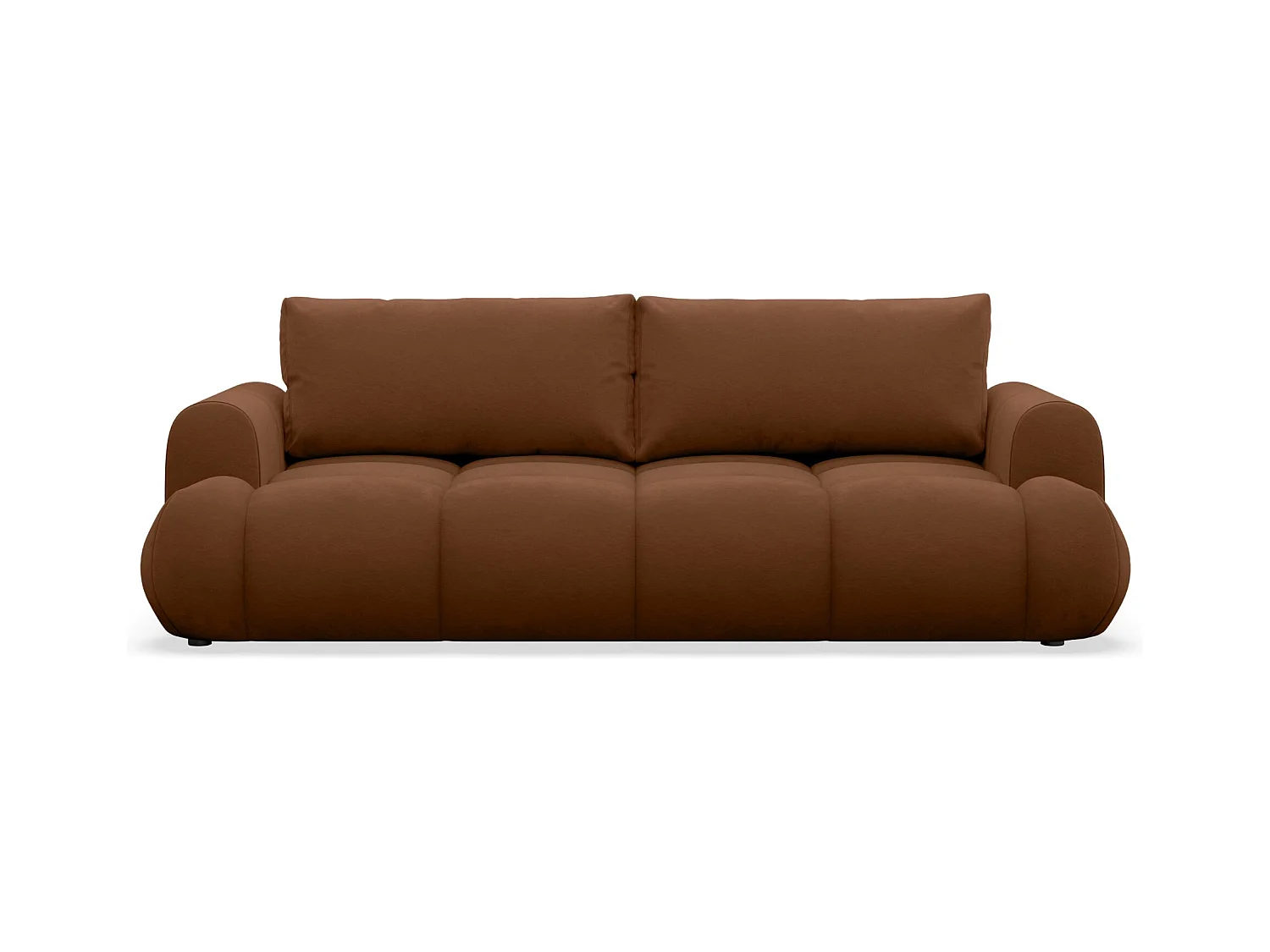 Canapé convertible 3 places – coffre de rangement – tissu velours hydrophobe – Cuivre – OMBO DOCE