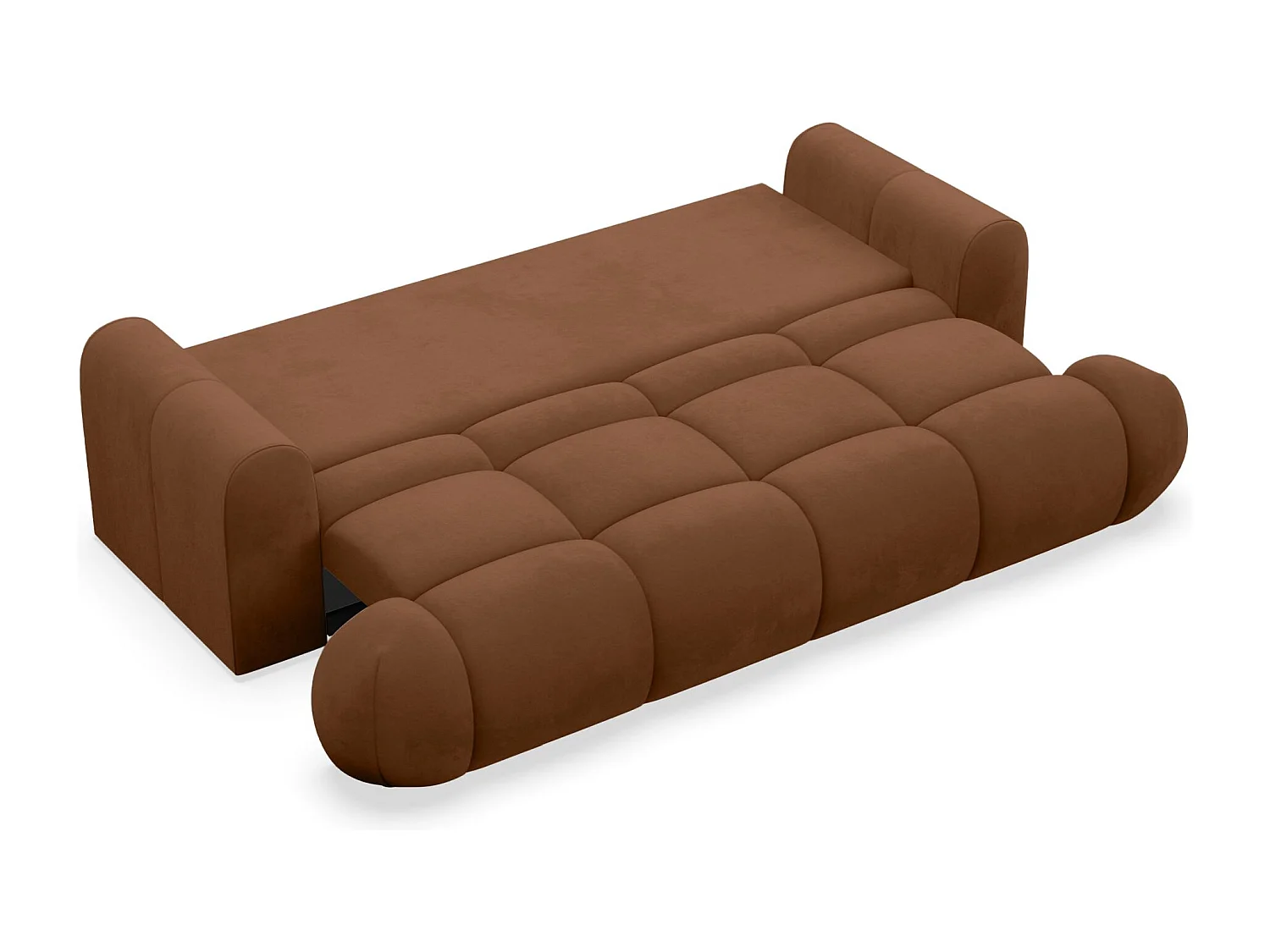 3-Sitzer Schlafsofa – Stauraum – hydrophober Samtbezug – Kupfer – OMBO DOCE