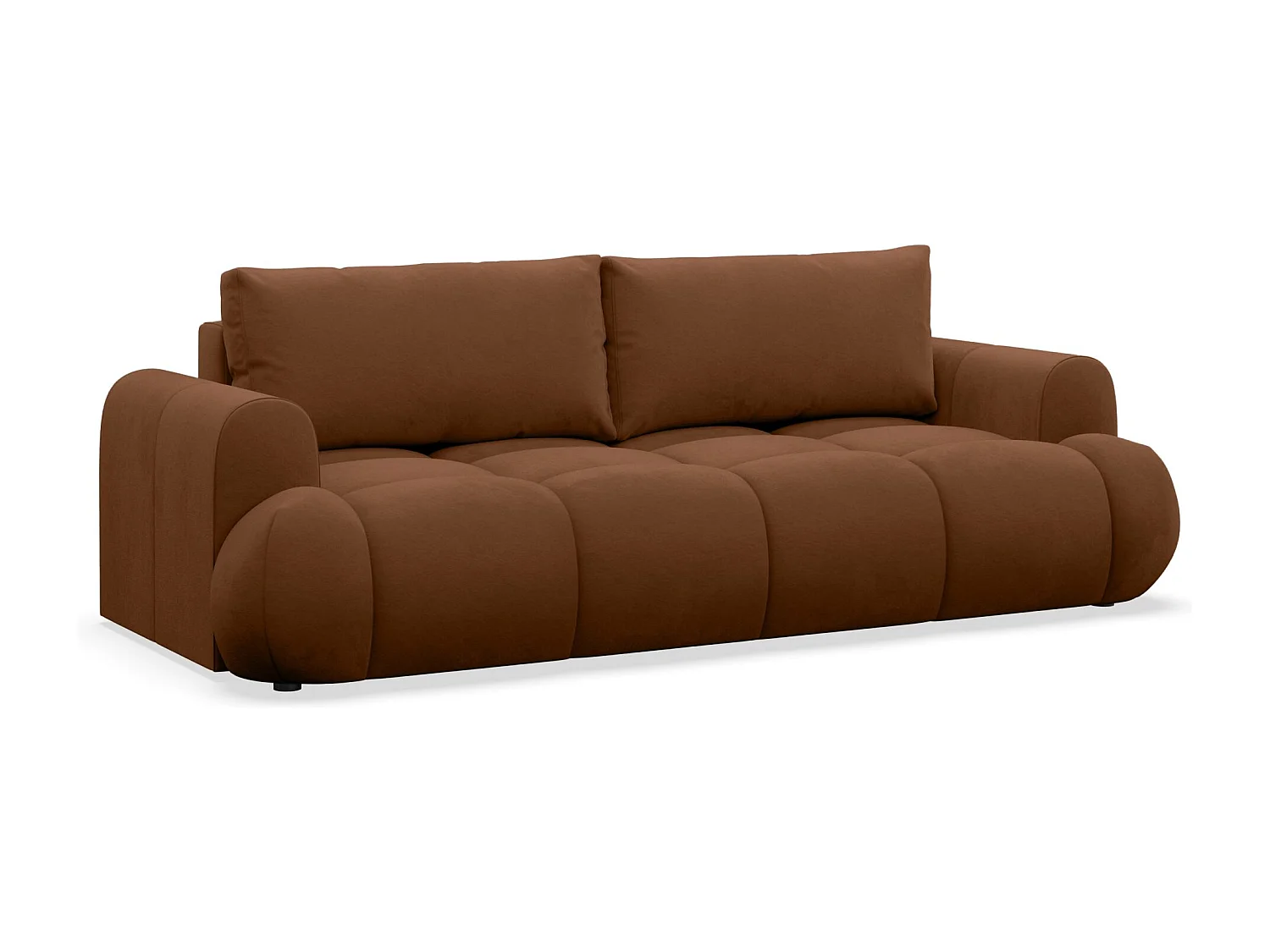 3-Sitzer Schlafsofa – Stauraum – hydrophober Samtbezug – Kupfer – OMBO DOCE