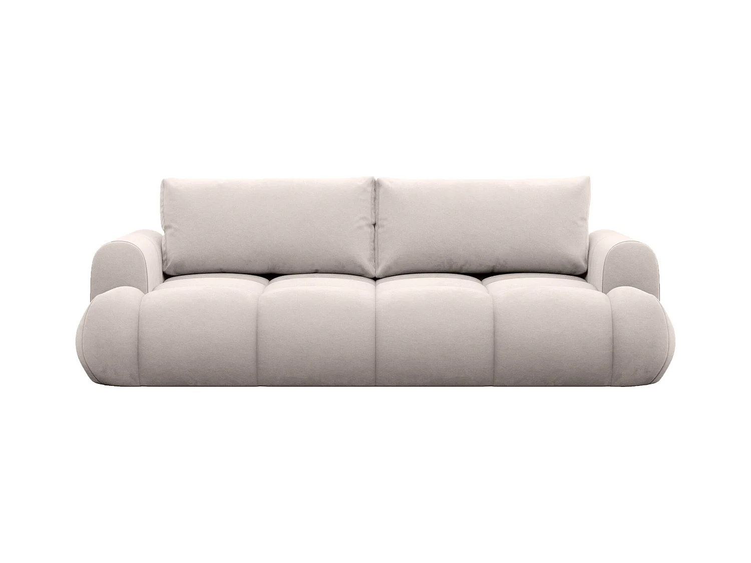 Canapé convertible 3 places – coffre de rangement – tissu velours hydrophobe – Greige – OMBO DOCE