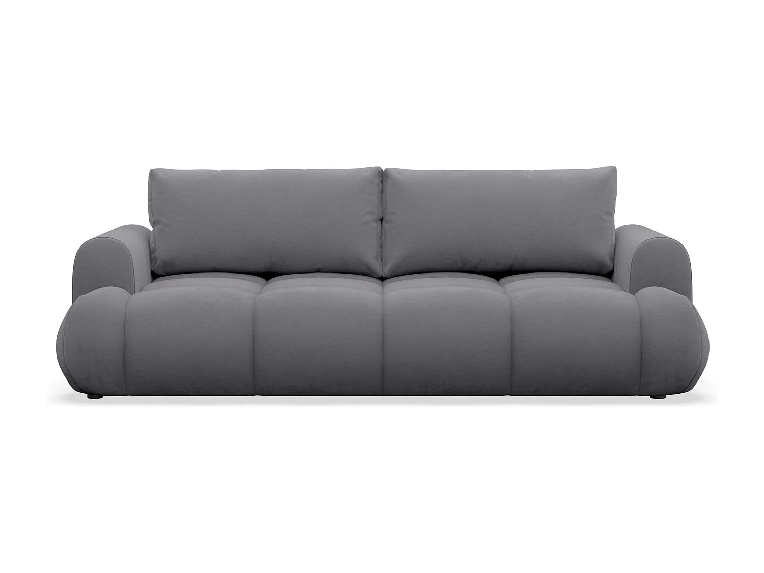 3-Sitzer Schlafsofa – Stauraum – hydrophober Samtbezug – Grau – OMBO DOCE