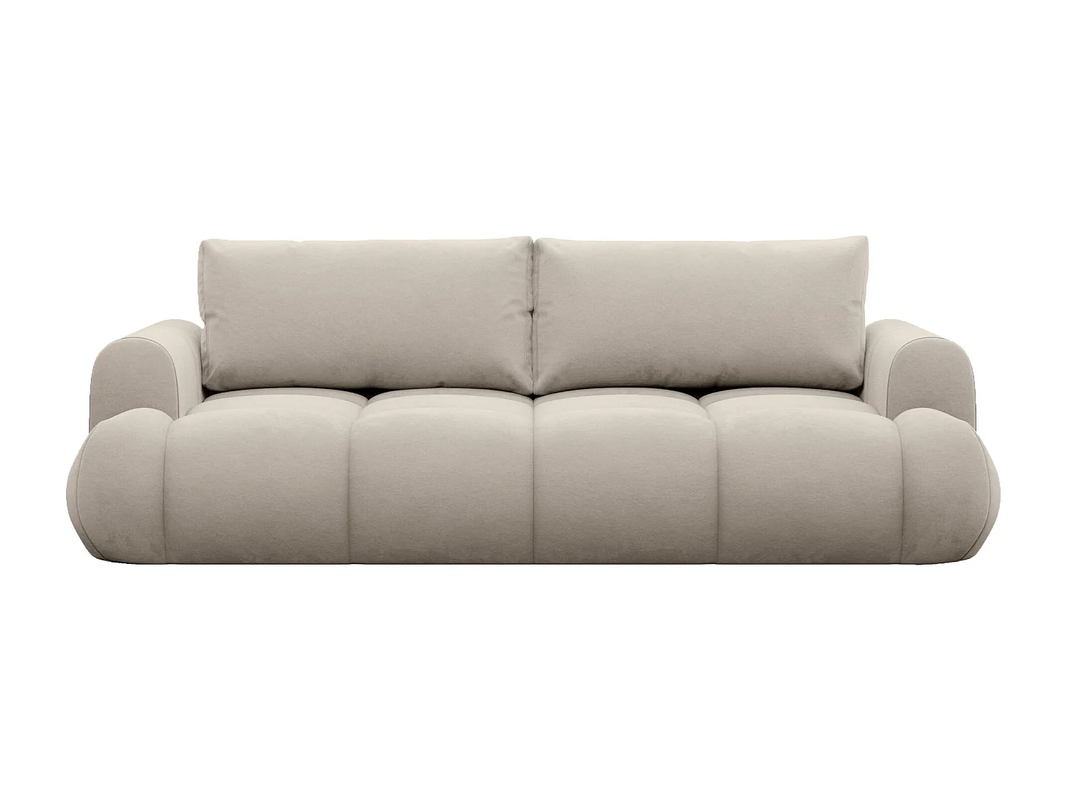 3-Sitzer Schlafsofa – Stauraum – hydrophober Samtbezug – Beige – OMBO DOCE
