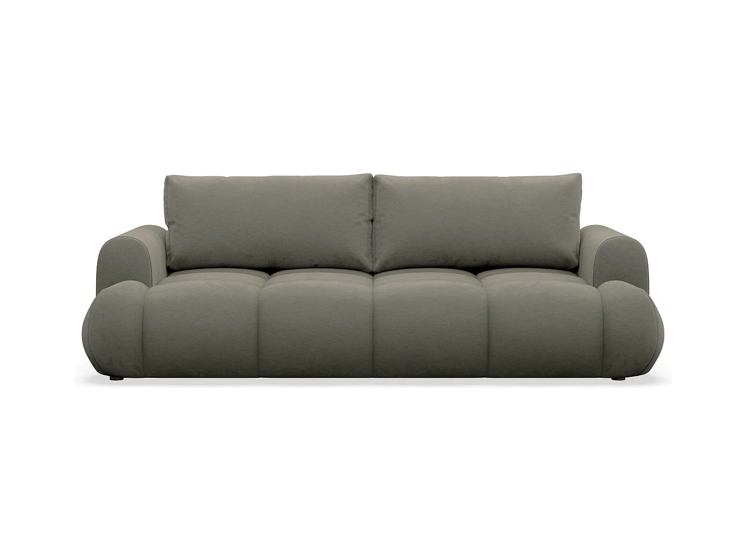 Canapé convertible 3 places – coffre de rangement – tissu velours hydrophobe – Beige foncé – OMBO DOCE