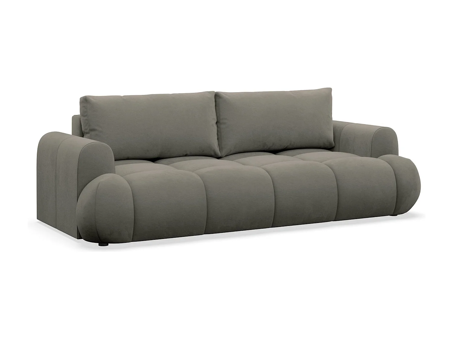3-Sitzer Schlafsofa – Stauraum – hydrophober Samtbezug – Dunkelbeige – OMBO DOCE