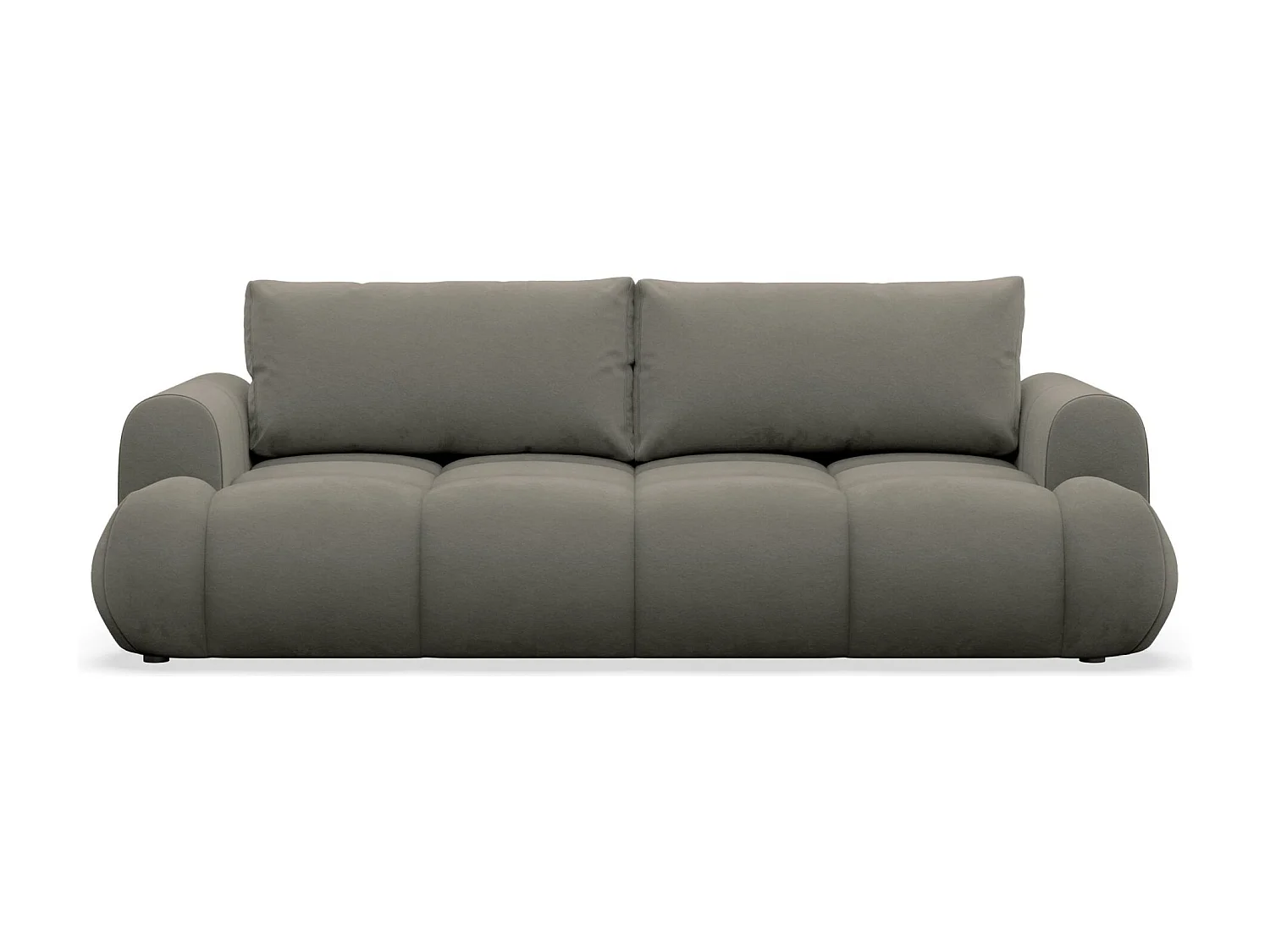 3-Sitzer Schlafsofa – Stauraum – hydrophober Samtbezug – Dunkelbeige – OMBO DOCE