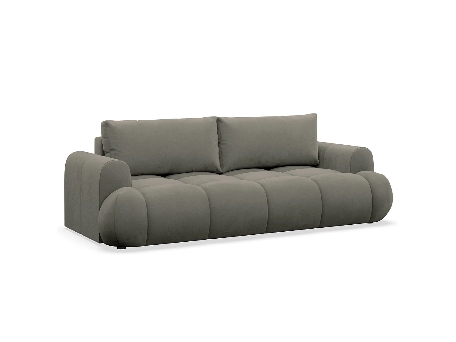 Canapé convertible 3 places avec coffre en velours beige OMBO