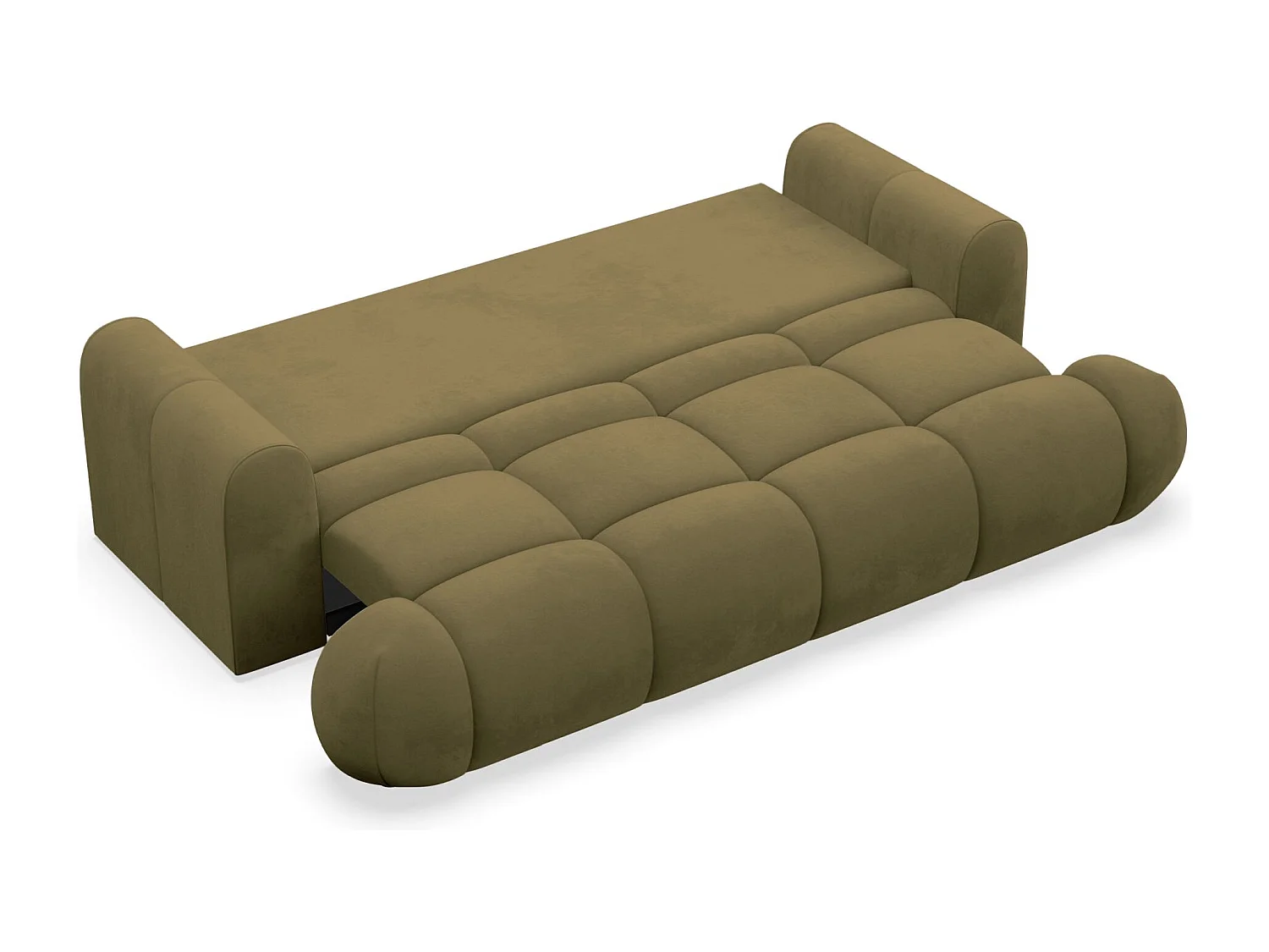 3-Sitzer Schlafsofa – Stauraum – hydrophober Samtbezug – Olivgrün – OMBO DOCE