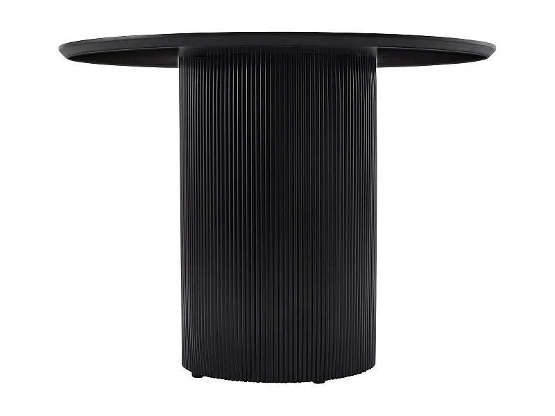 Esstisch rund – Schwarz – geriffelter Zylindersockel – 100 cm – TRUALLY